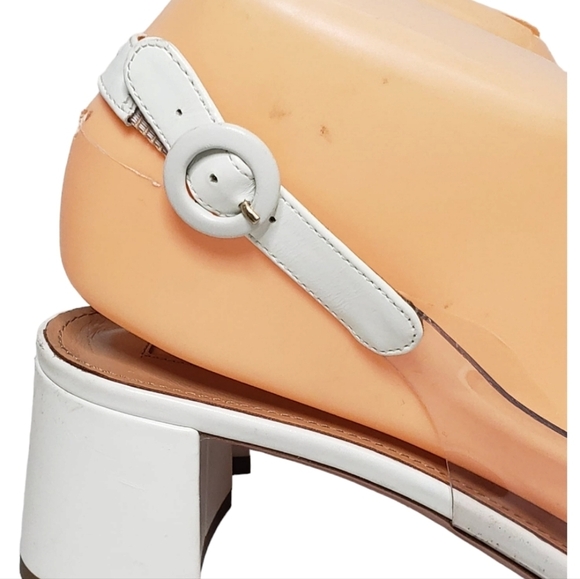 Aquazzura OPTIC 50 LEATHER-TRIMMED PUMPS IN WHITE SZ 36 - Picture 9 of 12